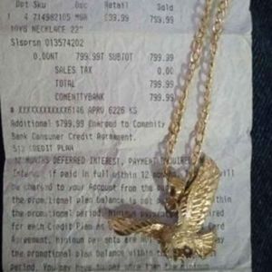 10 karat solid gold eagle pendant